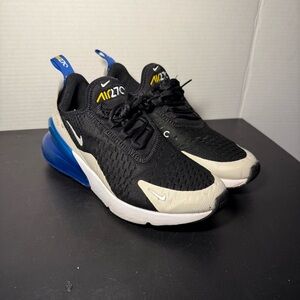 Nike Air 270 Black and Cream with Blue Accents boys youth 5.5 black game royal